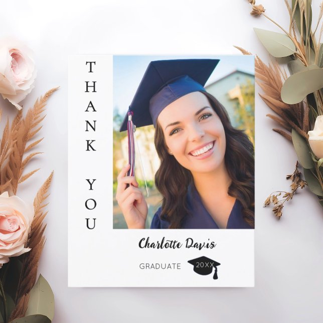 Modern photo graduation thank you card (Creator Uploaded)