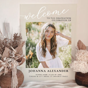 Modern Photo Graduation Welcome Acrylic Sign