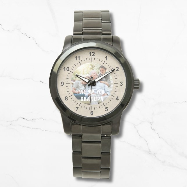 Modern Photo Grandpa Script Heart Watch (Creator Uploaded)