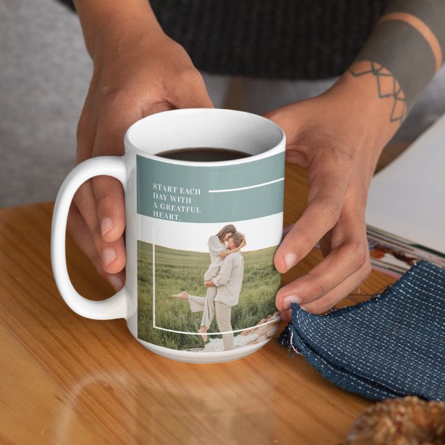 Modern Photo Green Family Lovely Gift Coffee Mug (Creator Uploaded)