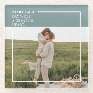 Modern Photo Green Family Lovely Gift Glass Coaster