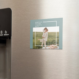 Modern Photo Green Family Lovely Gift Magnet