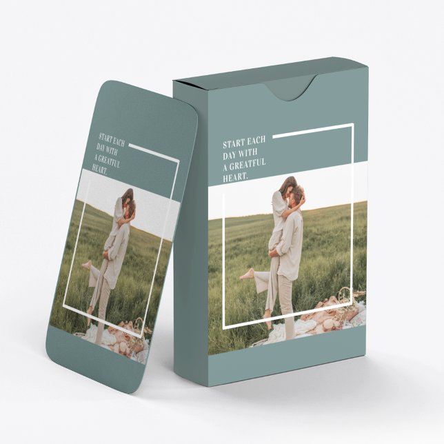 Modern Photo Green Family Lovely Gift Playing Cards (Creator Uploaded)
