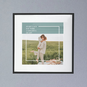Modern Photo Green Family Lovely Gift Poster