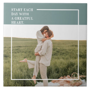 Modern Photo Green Family Lovely Gift Tile