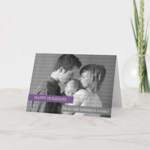 Modern Photo Greeting Card (Purple/Grey)
