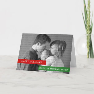 Modern Photo Greeting Card (Red/Green)