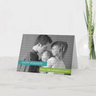 Modern Photo Greeting Card (Teal/Green)