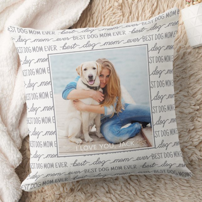 Modern Photo Grey Dog Mum Cushion (Creator Uploaded)