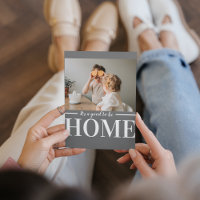 Modern Photo Grey It's good To Be Home Quote Gift