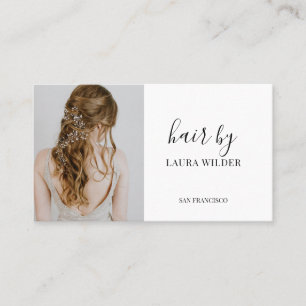 Modern Photo Hair Stylist Business Card