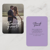 Modern Photo Hand-Lettered Wedding Thank You