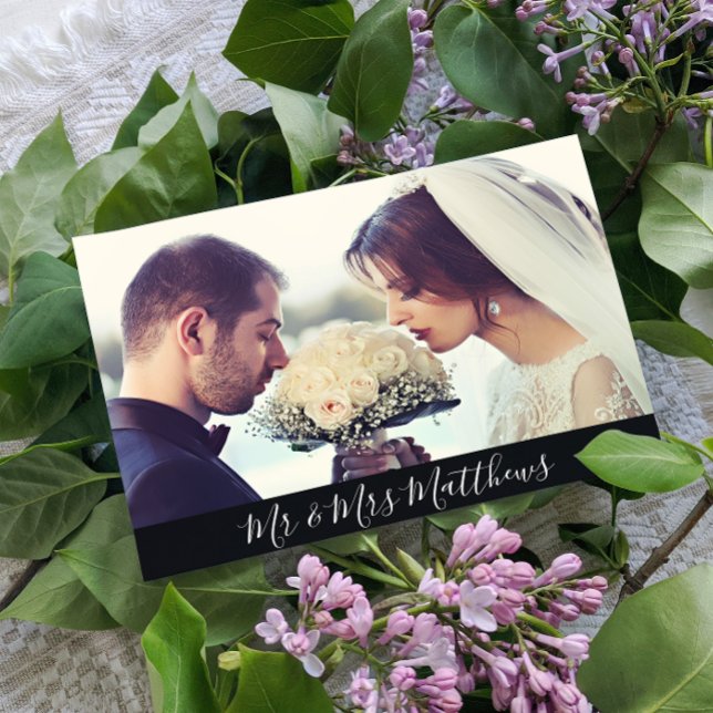 Modern Photo Hand Lettering Thank You Postcard (Creator Uploaded)