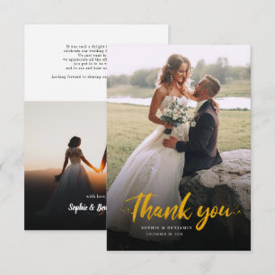 Modern Photo Handwritten Wedding Thank You Card