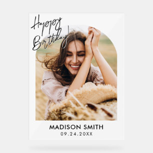Modern Photo Happy Birthday Acrylic Sign