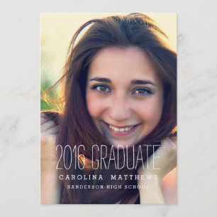 Modern Photo High School 2016 Graduation Party Invitation