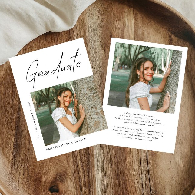 Modern Photo High School Graduation Announcement (Creator Uploaded)