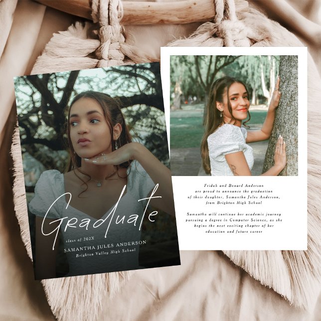 Modern Photo High School Graduation Announcement (Creator Uploaded)