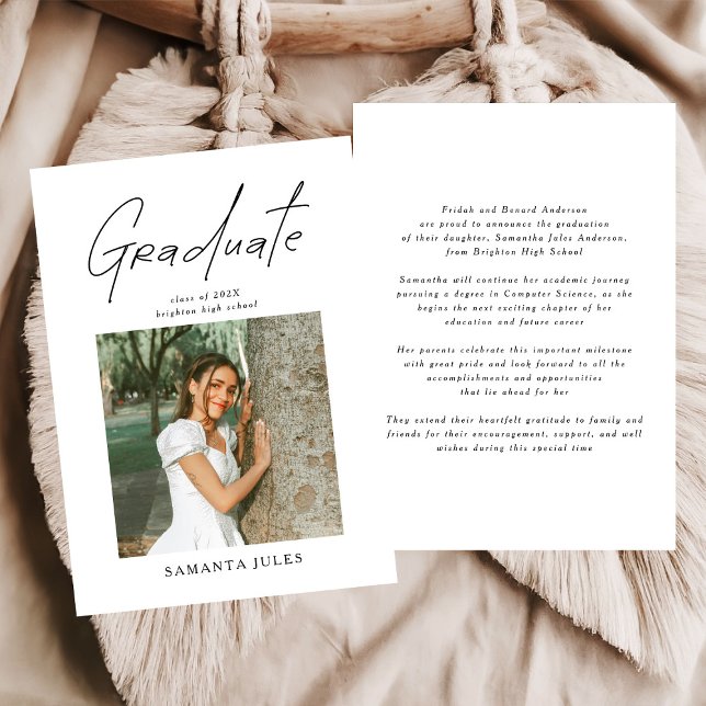 Modern Photo High School Graduation Announcement (Creator Uploaded)