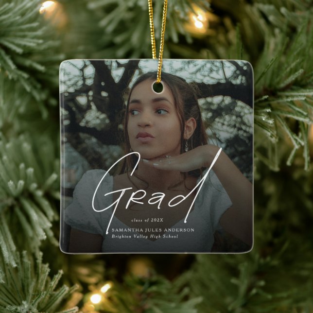 Modern Photo High School Graduation Gifts Ceramic Ornament (Tree)