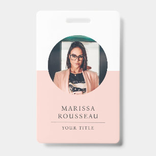Modern Photo ID Badge Minimalist Business QR