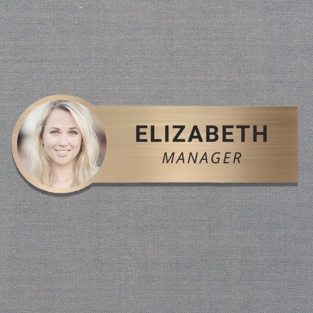 Modern Photo ID Gold Name Tag (Creator Uploaded)