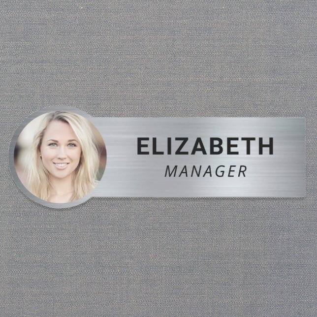 Modern Photo ID Silver Name Tag (Creator Uploaded)
