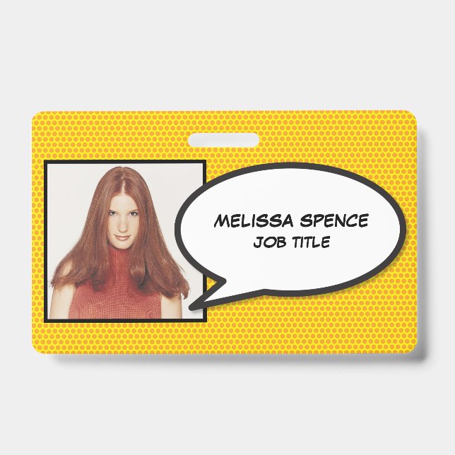 Modern Photo ID Speech Bubble ID Badge (Front)