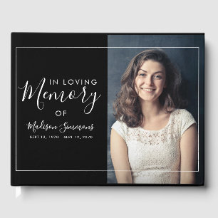 Modern Photo In Loving Memory of Memorial Funeral Guest Book