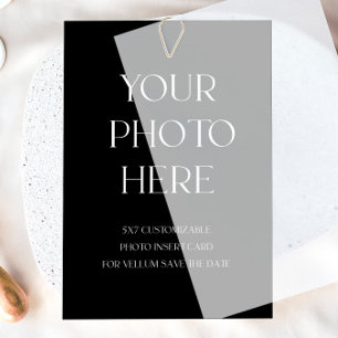 Modern Photo Insert Card for Vellum Save the Date