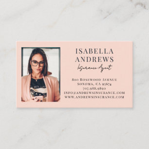 Modern Photo Insurance Agent Business Card