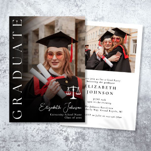 Modern Photo Law School Graduation Party Invitation