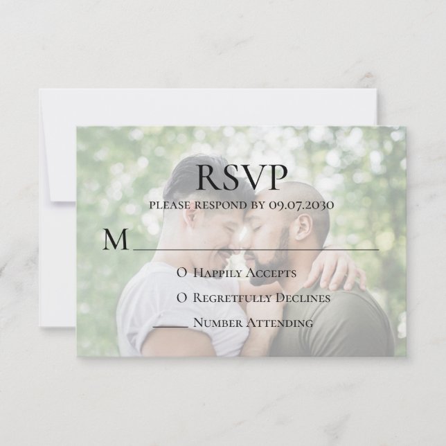 Modern Photo LGBTQ  RSVP Card (Front)