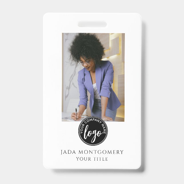 Modern Photo Logo ID Badge (Front)