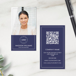 Modern Photo Logo QR Code Business Card