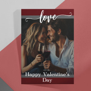 Modern Photo Love Script Valentine's day Card