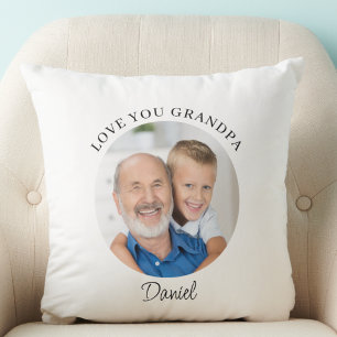 Modern Photo Love You Grandpa Keepsake Cushion