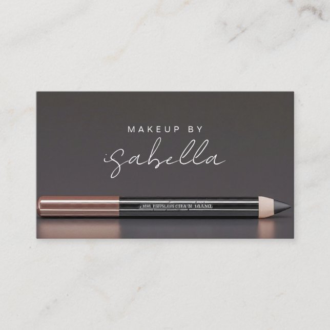 Modern Photo Makeup Artist QR Code  Business Card (Front)