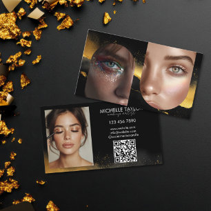 Modern Photo Makeup Artist Social Media Business Card