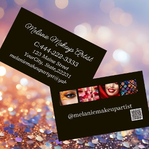 Modern Photo Makeup Artist with QR code Calling Card