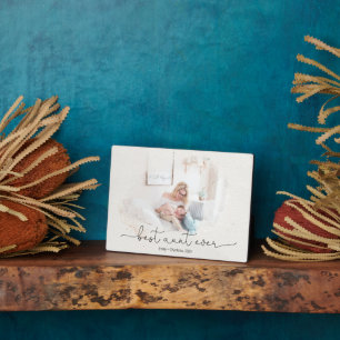 Modern Photo Mask Best Aunt Ever Script Quote Plaque