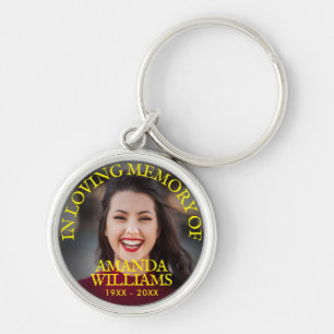 Modern Photo Memorial Keepsakes in Loving Memory Key Ring