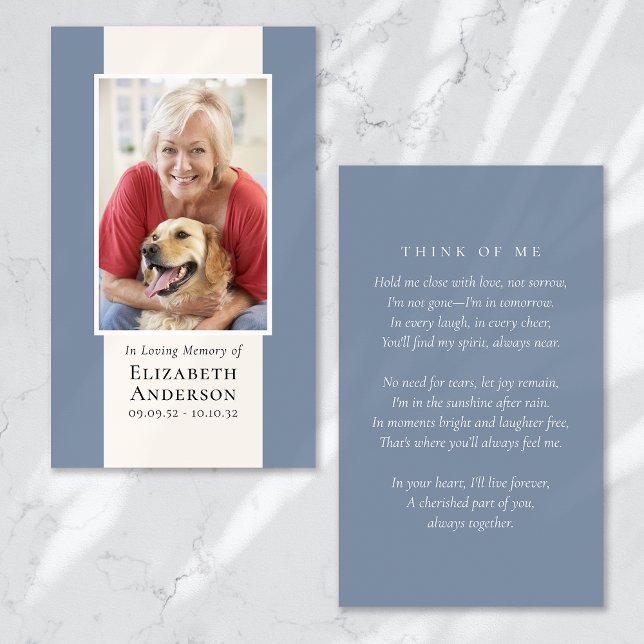 Modern Photo Memorial Prayer Card (Creator Uploaded)