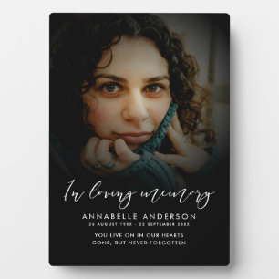 Modern Photo Memorial Tabletop Plaque with Easel