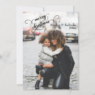 Modern Photo Merry Christmas Typography Card