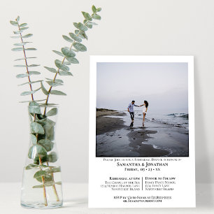 Modern Photo Minimal Wedding Rehearsal & Dinner Invitation