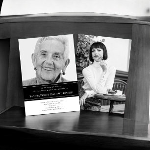 Modern photo minimalist celebration of life  invitation
