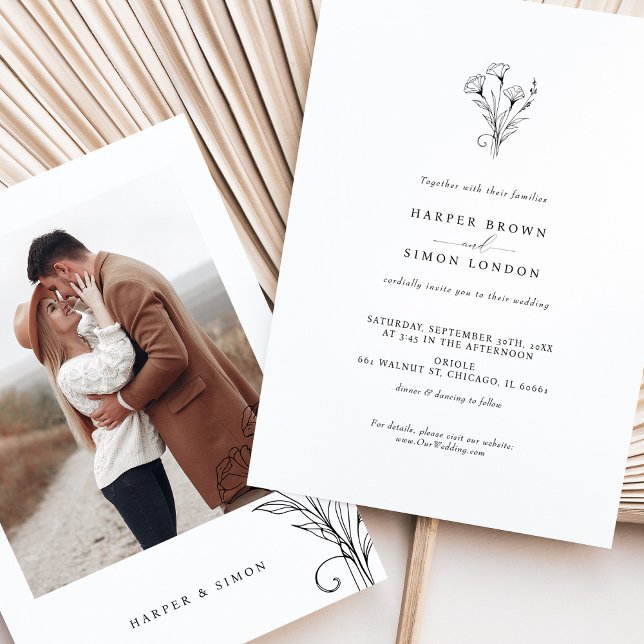 Modern Photo Minimalist Elegant Wedding Invitation (Creator Uploaded)