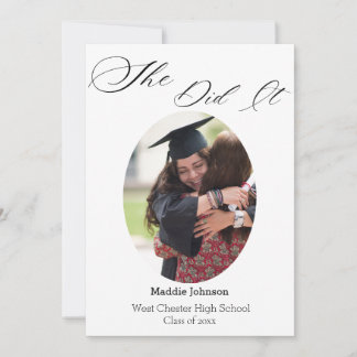 Modern Photo Minimalist Graduation Party Invitation
