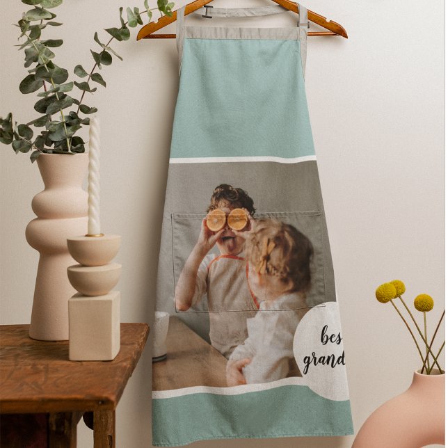 Modern Photo Mint Lovely Grandma Gift  Apron (Creator Uploaded)